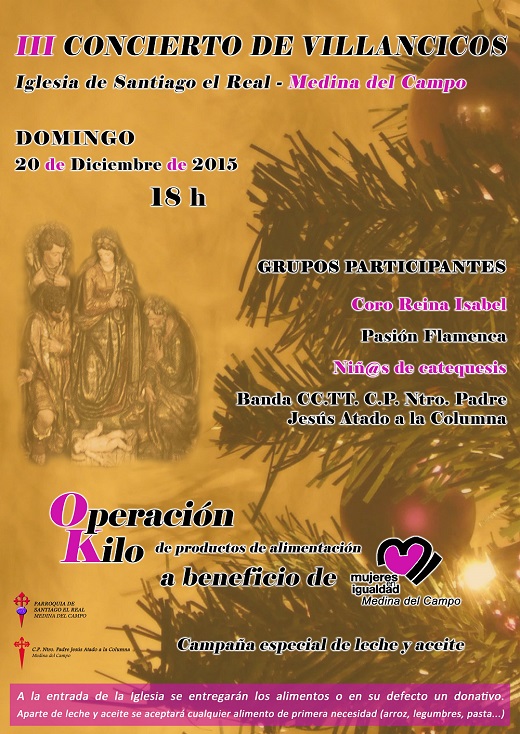 Cartel III Concierto de Villancicos - Iglesia Santiago el Real de Medina del Campo